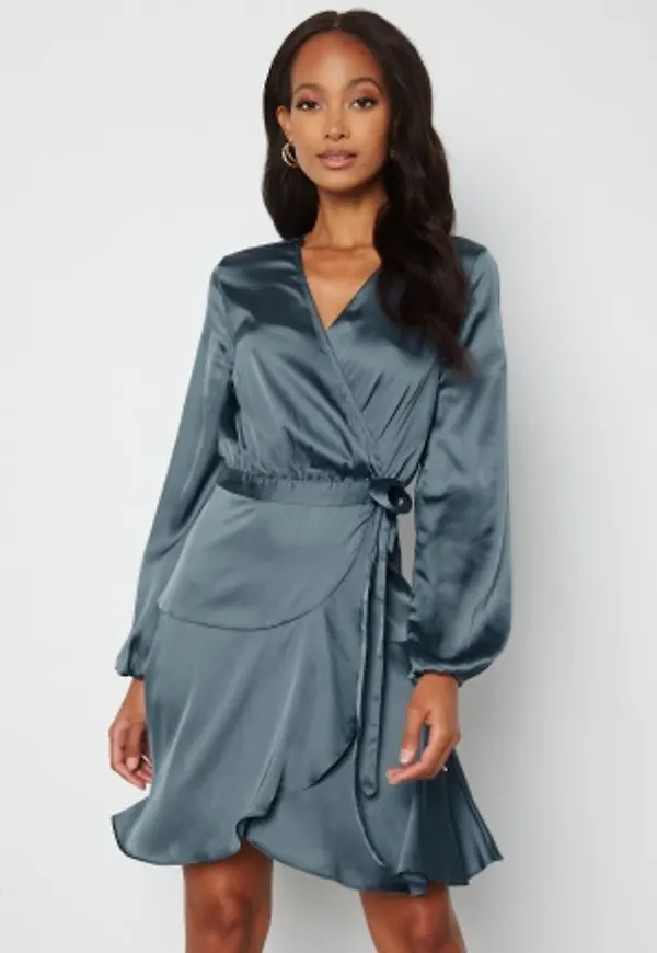 BUBBLEROOM Priya Satin Dress Blue 36
