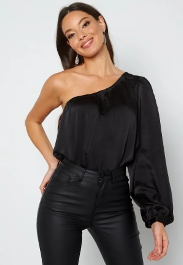 VILA Floaty One Shoulder Top Black 38