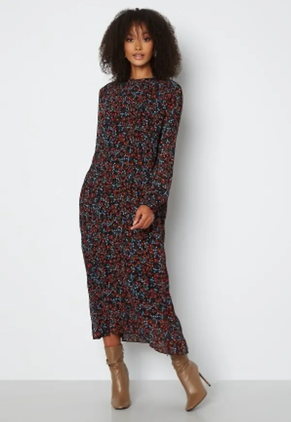 VILA Moltan Mock Midi Dress Black Andrina 40