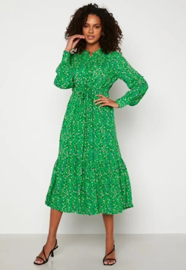 Y.A.S Malikka LS Long Shirt Dress Island Green AOP:Mal L