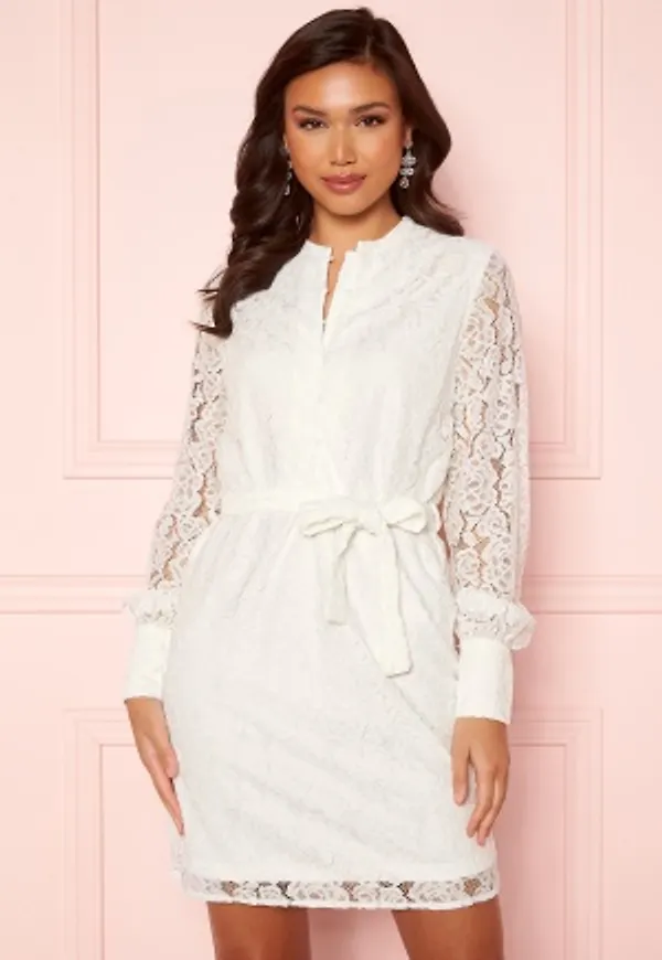 VILA Birch O-Neck L/S Dress Cloud Dancer 38
