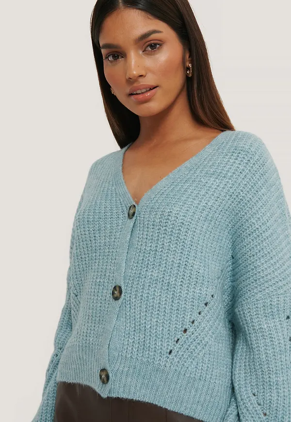 NA-KD Reborn Oversize Croppad Kofta - Blue