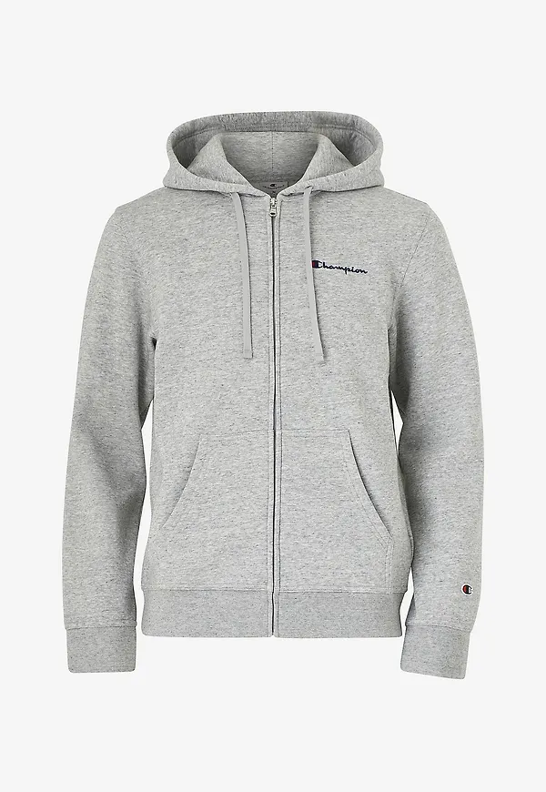 Champion - Huvtröja Hooded Full Zip Sweatshirt - Grå