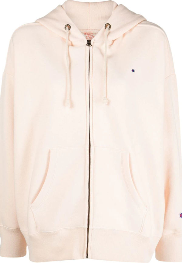 Champion hoodie med broderad logotyp - Rosa