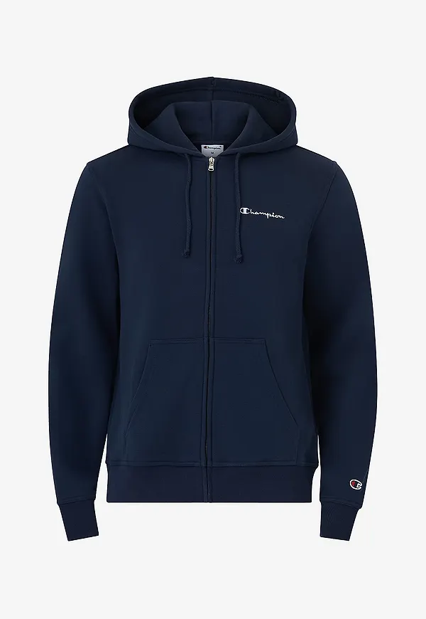Champion - Huvtröja Full Zip Hoodie Sweatshirt - Blå