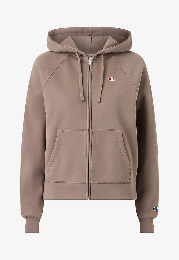 Champion - Huvtröja Full Zip Hoodie Sweatshirt - Brun