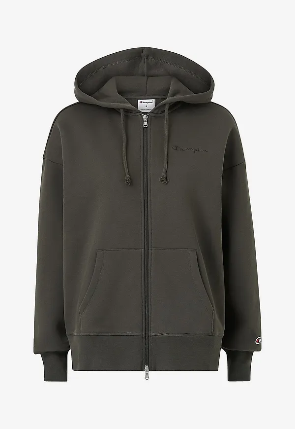 Champion - Huvtröja Full Zip Hoodie Sweatshirt - Grön