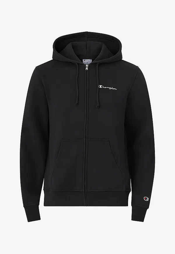 Champion - Huvtröja Full Zip Hoodie Sweatshirt - Svart