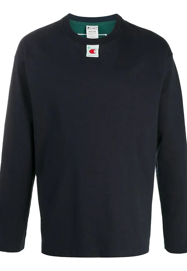 Champion långärmad tvåfärgad t-shirt - Blå
