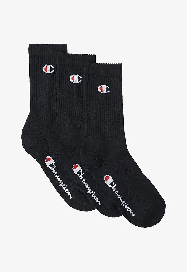 Champion - Strumpor Crew Socks 3-pack - Svart