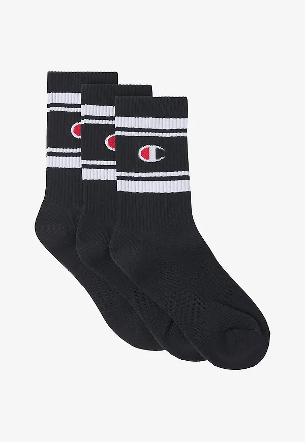 Champion - Strumpor Crew Socks 3-pack - Svart