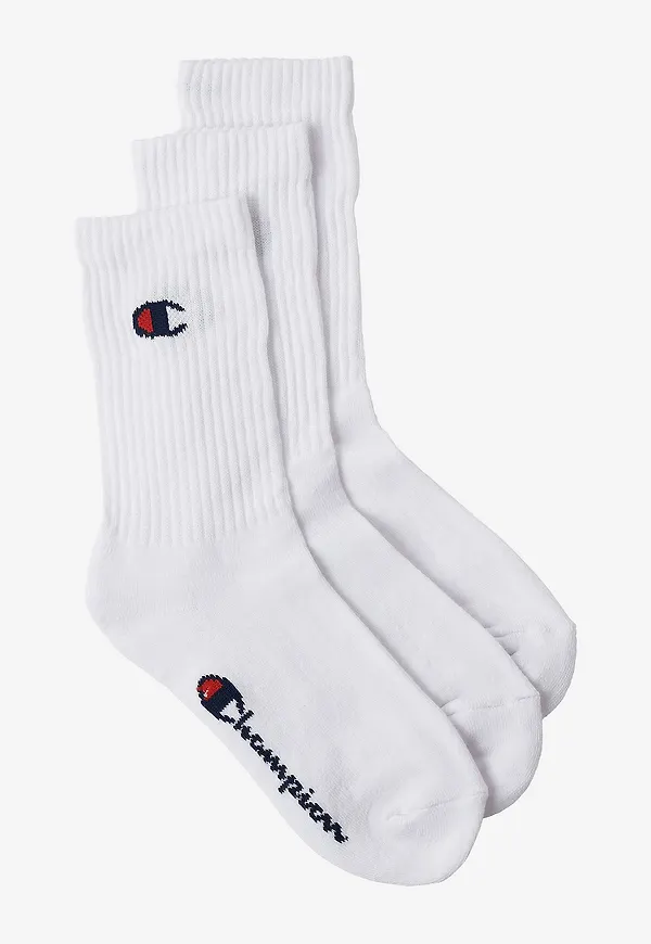 Champion - Strumpor Crew Socks 3-pack - Vit