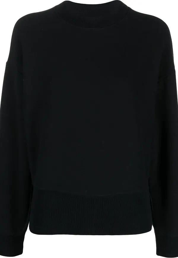 Champion sweatshirt med ribbad fåll - Svart