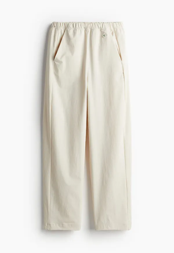 Champion Wide Leg Pants Whitecap Gray, Byxor i storlek M och färg Vit