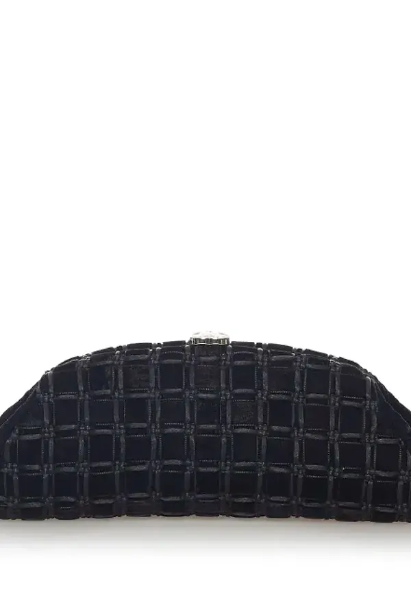 Chanel Cc Woven Velvet Clutch Bag