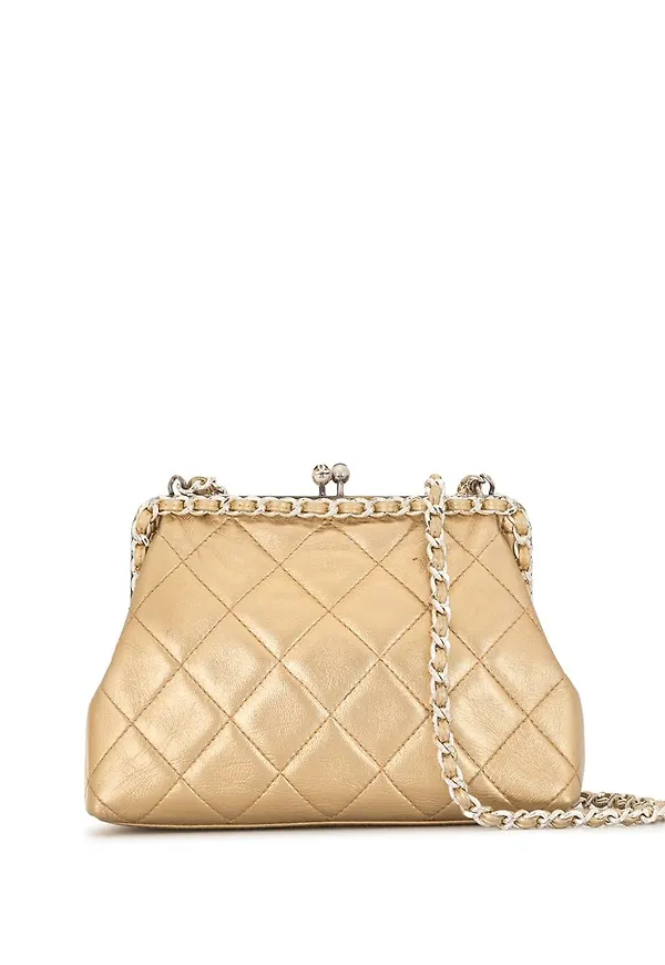 CHANEL Pre-Owned 1995 quiltad axelremsväska - Guldfärgad