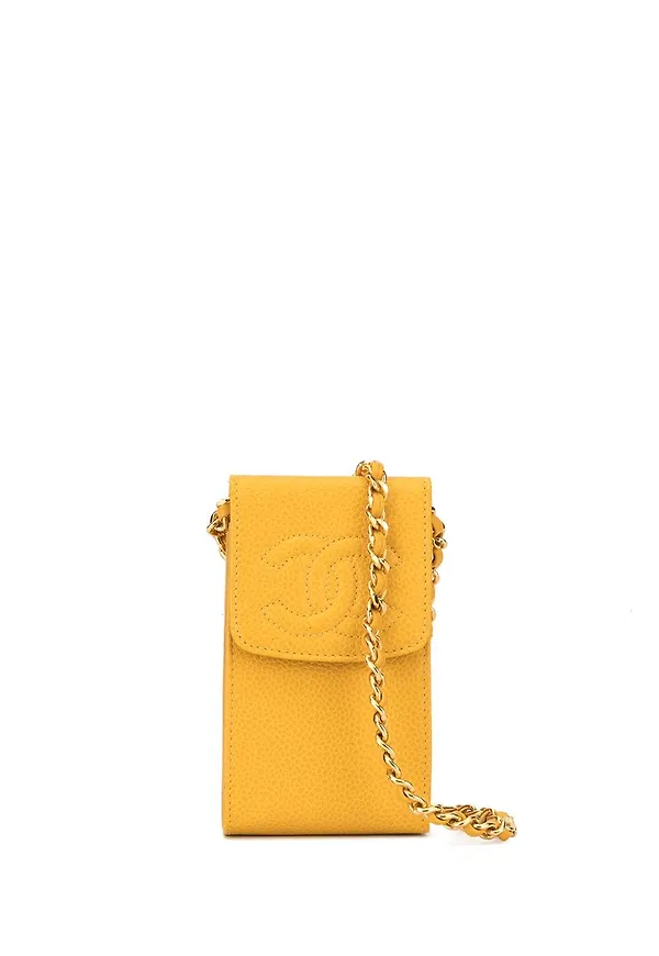 CHANEL Pre-Owned axelväska med kedja - Gul