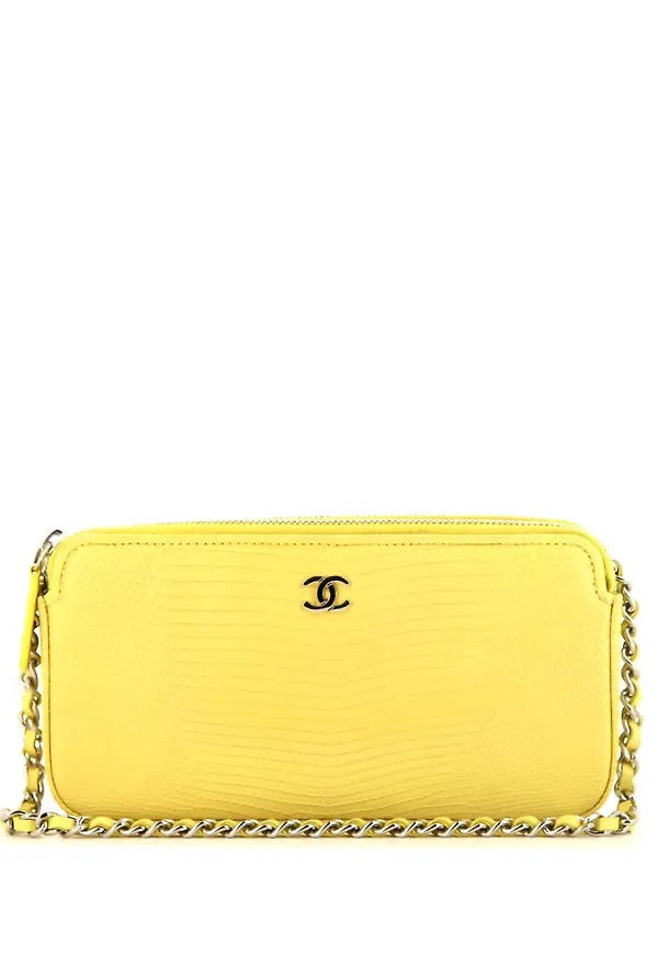CHANEL Pre-Owned axelväska med kedja - Gul