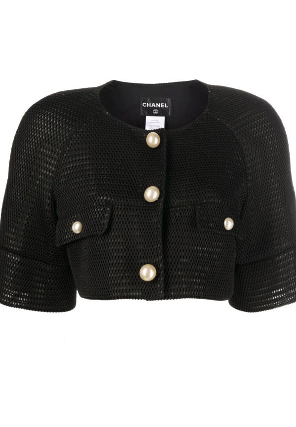 CHANEL Pre-Owned beskuren jeansjacka med pärlor från 2010 - Svart
