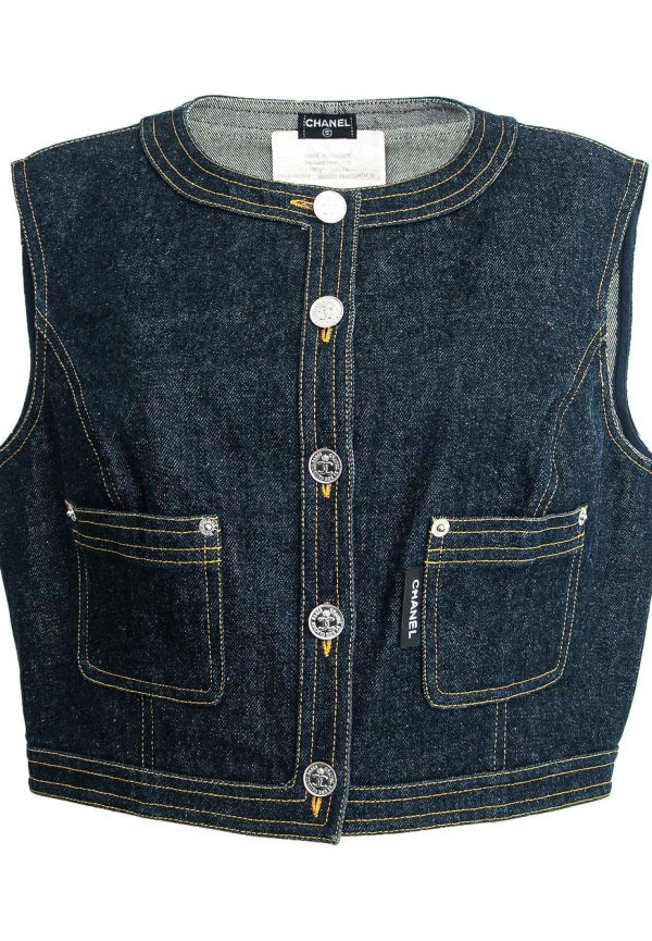 CHANEL Pre-Owned beskuren jeansväst från 1990-talet - Blå