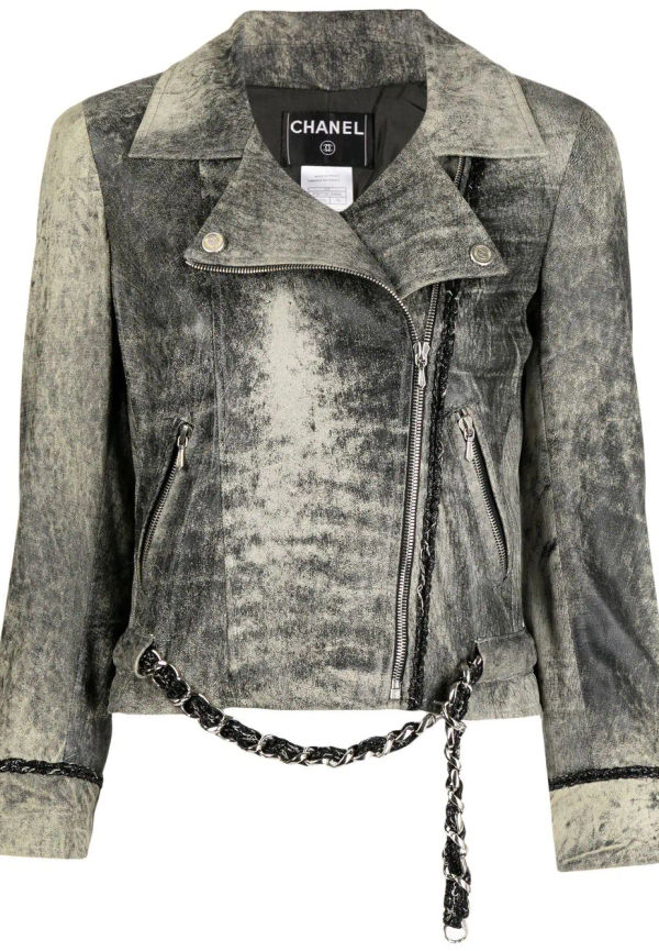 CHANEL Pre-Owned bikerjacka med blekt effekt från 2006 - Grå