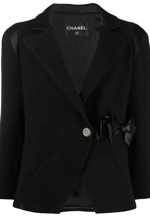 CHANEL Pre-Owned blazer med sidenpanel - Svart