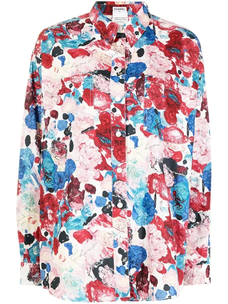 CHANEL Pre-Owned blommig skjorta - Rosa