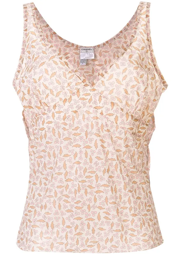 CHANEL Pre-Owned blommigt linne - Neutral