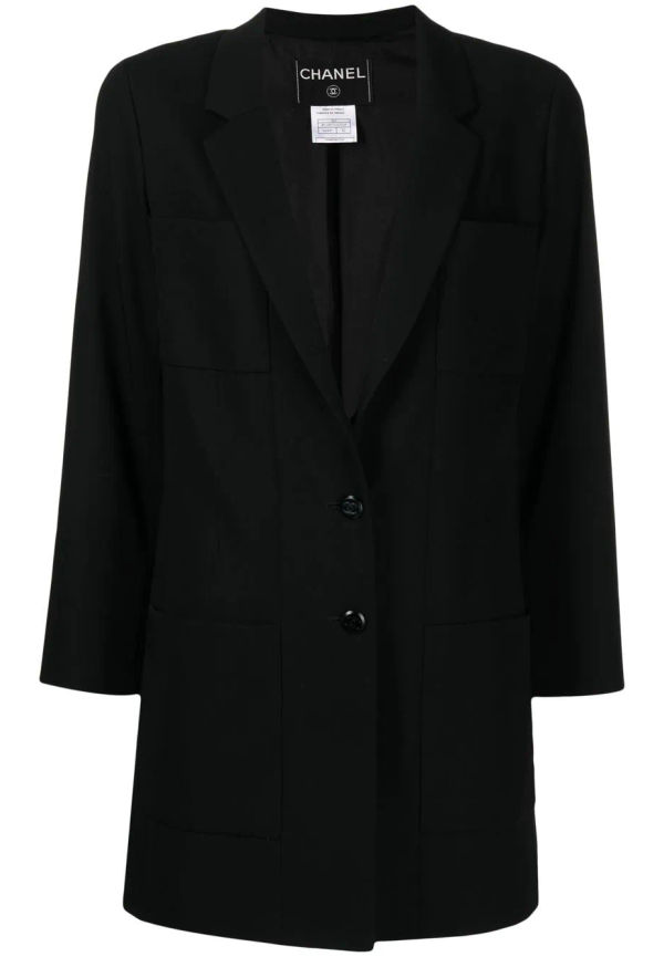CHANEL Pre-Owned CC enkelknäppt blazer från 1998 - Svart