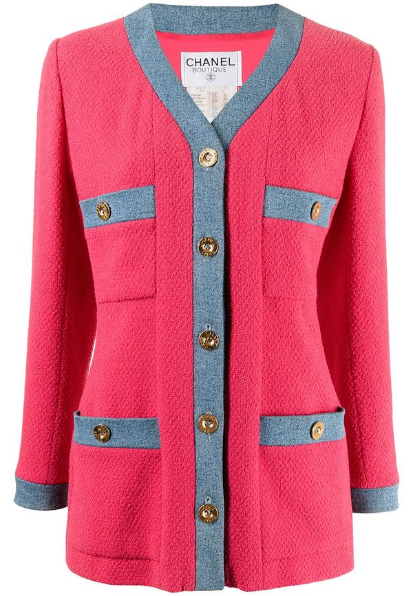 CHANEL Pre-Owned CC enkelknäppt jacka från 1985-1993 - Rosa