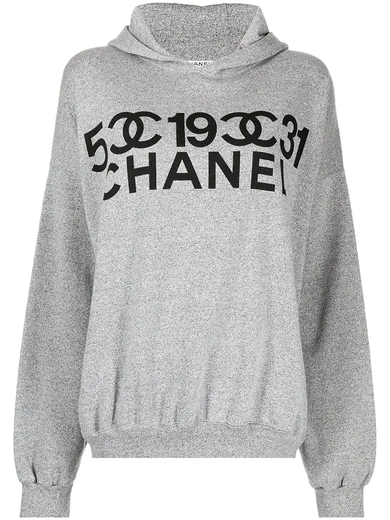 CHANEL Pre-Owned CC hoodie med logotyp från 1990-talet - Grå