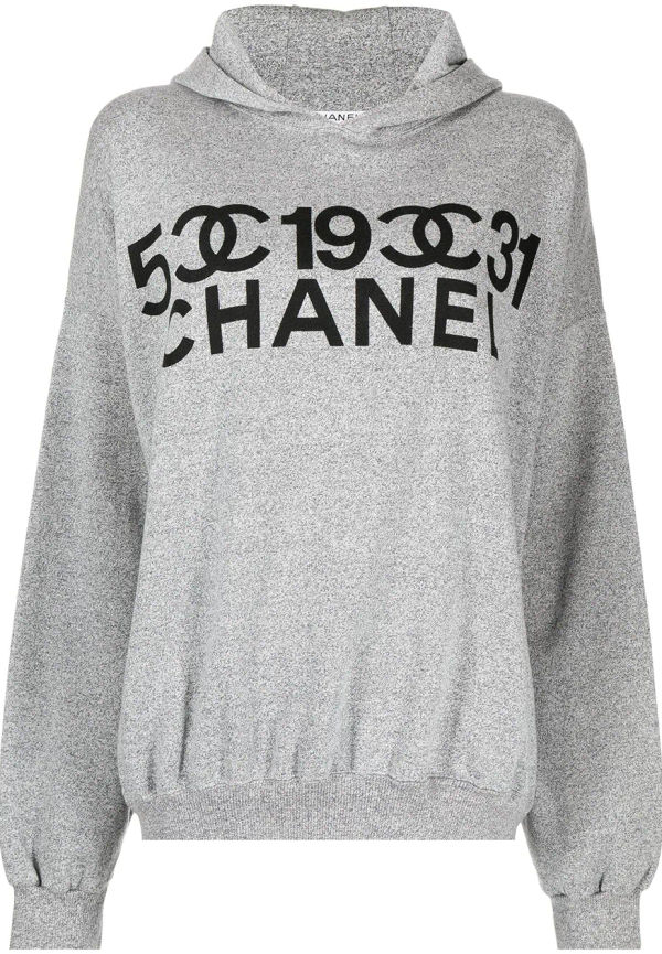 CHANEL Pre-Owned CC hoodie med logotyp från 1990-talet - Grå