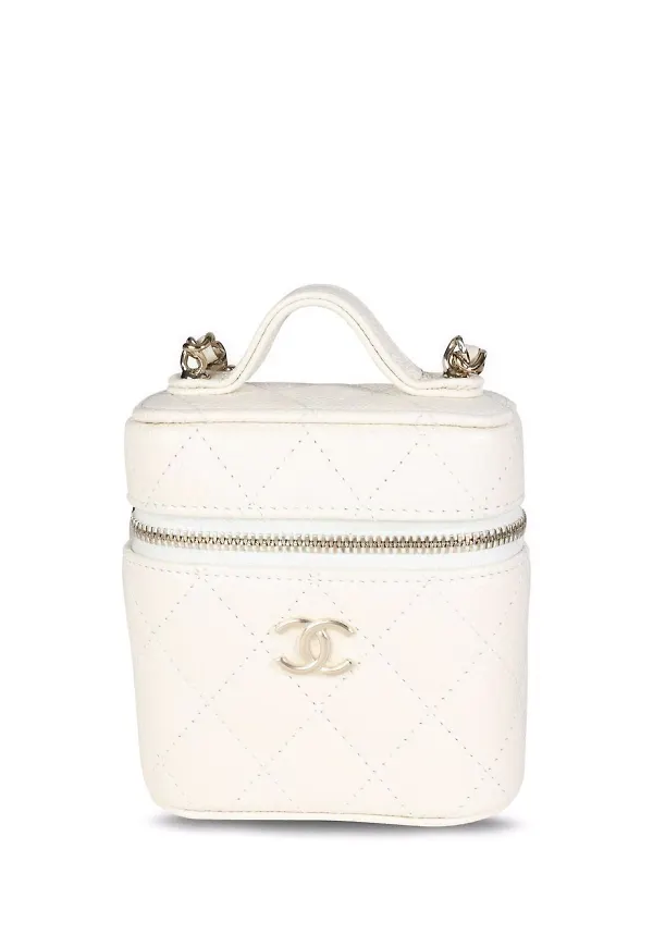CHANEL Pre-Owned CC quiltad axelremsväska - Vit