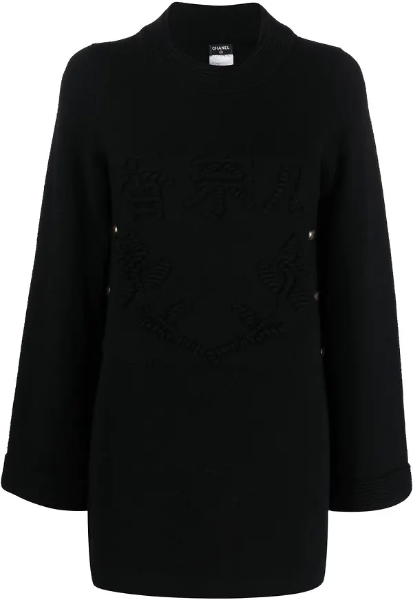 CHANEL Pre-Owned CC stickad klänning från 2010 - Svart