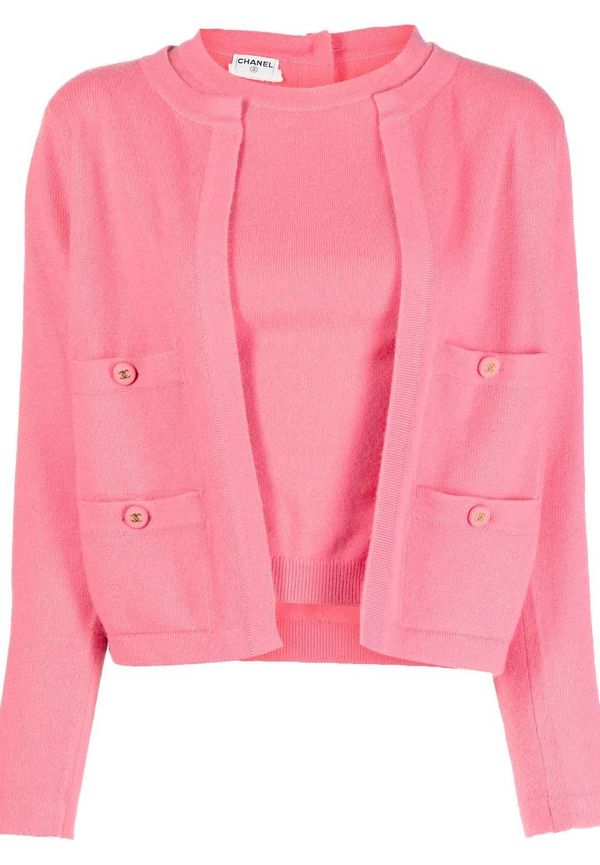 CHANEL Pre-Owned CC stickat set från 1990-2000-talet - Rosa