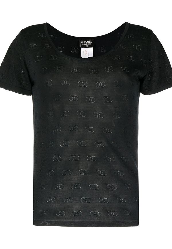 CHANEL Pre-Owned CC t-shirt med utskuren från 1998 - Svart