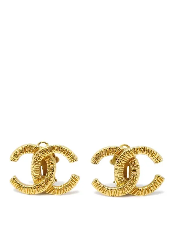 CHANEL Pre-Owned clipsörhängen från 1993 - Guldfärgad