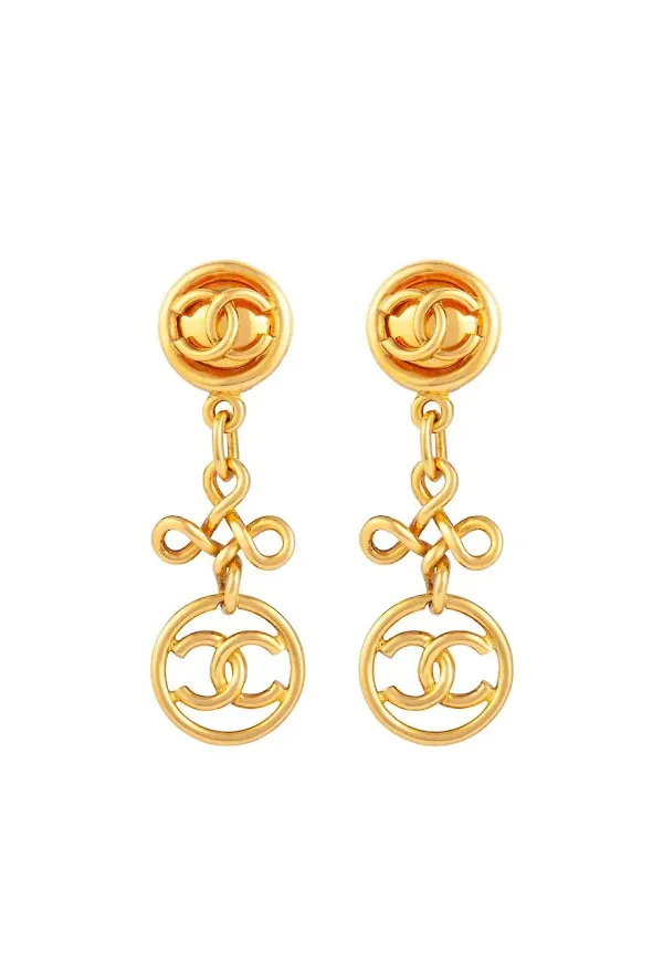 CHANEL Pre-Owned clipsörhängen från 1993 - Guldfärgad