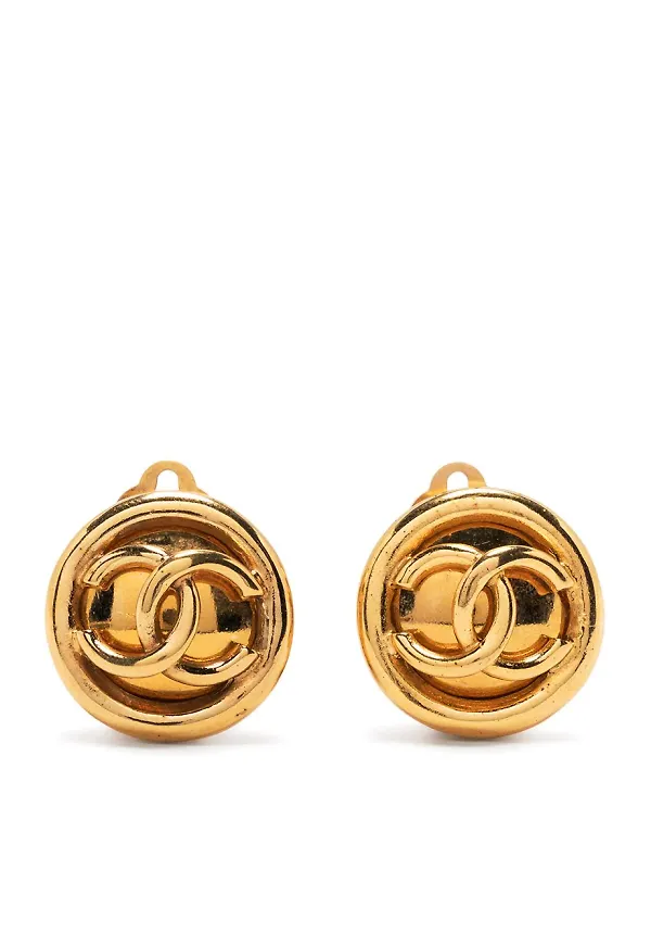 CHANEL Pre-Owned clipsörhängen från 1993 - Guldfärgad