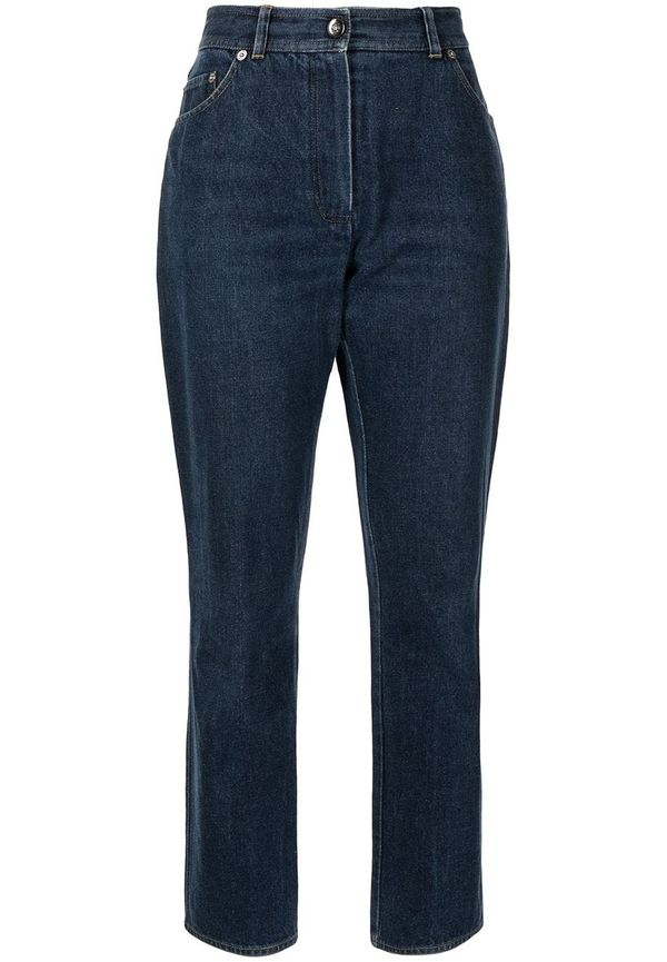 CHANEL Pre-Owned croppade jeans från 1980-1990 - Blå