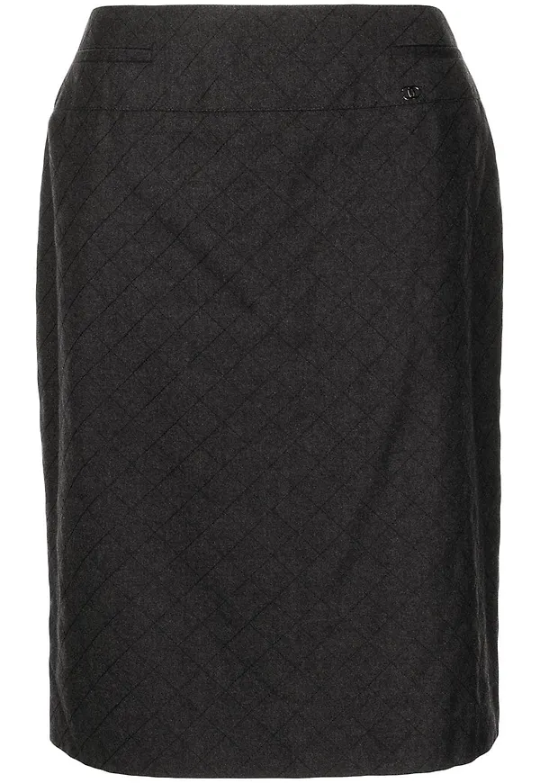 CHANEL Pre-Owned diamantmönstrad pennkjol från 2004 - Svart
