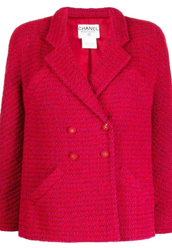 CHANEL Pre-Owned dubbelknäppt blazer från 1995 - Röd