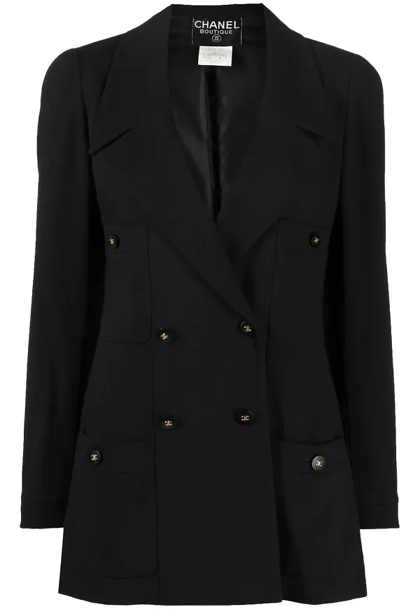 CHANEL Pre-Owned dubbelknäppt blazer från 1997-talet - Svart