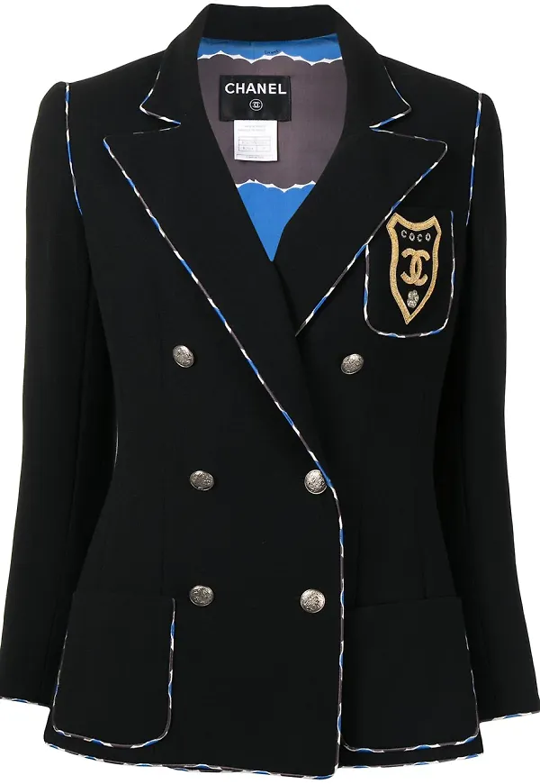 CHANEL Pre-Owned dubbelknäppt blazer med logotyp från 2005 - Svart