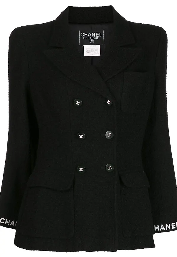 CHANEL Pre-Owned dubbelknäppt jacka från 1995 - Svart