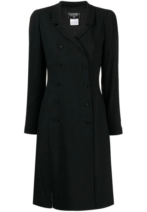 CHANEL Pre-Owned dubbelknäppt kappa från 1997 - Svart