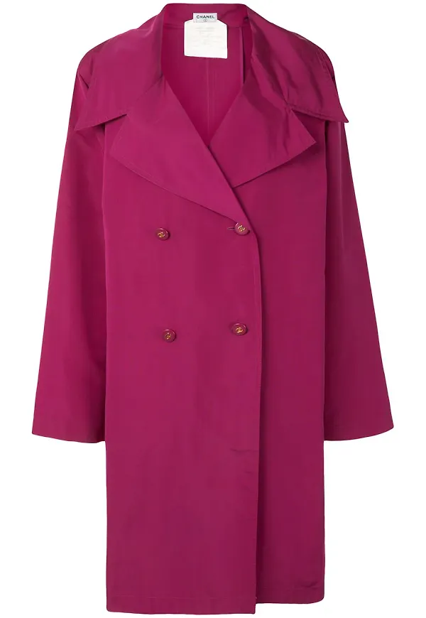 CHANEL Pre-Owned dubbelknäppt knälång kappa - Rosa