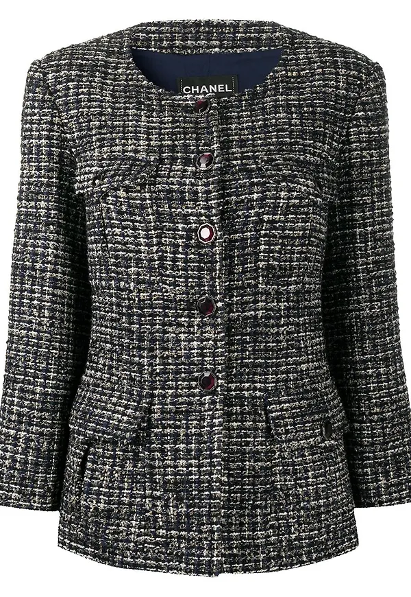 CHANEL Pre-Owned enkelknäppt tweedkavaj - Blå