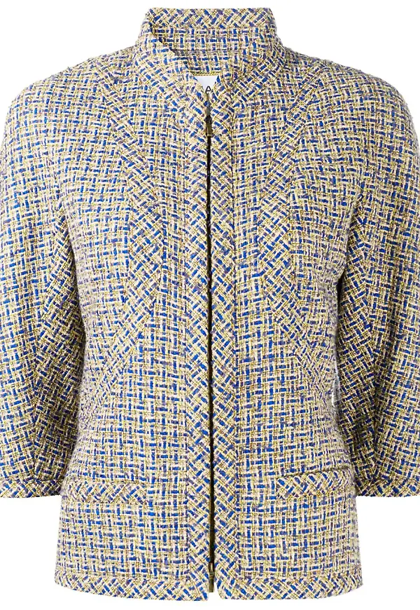 CHANEL Pre-Owned enkelknäppt tweedkavaj - Blå
