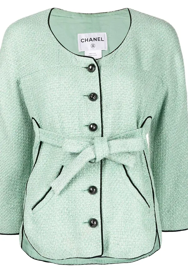 CHANEL Pre-Owned enkelknäppt tweedkavaj - Grön